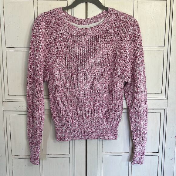 Free People size XS pink and white sweater - Picture 1 of 3